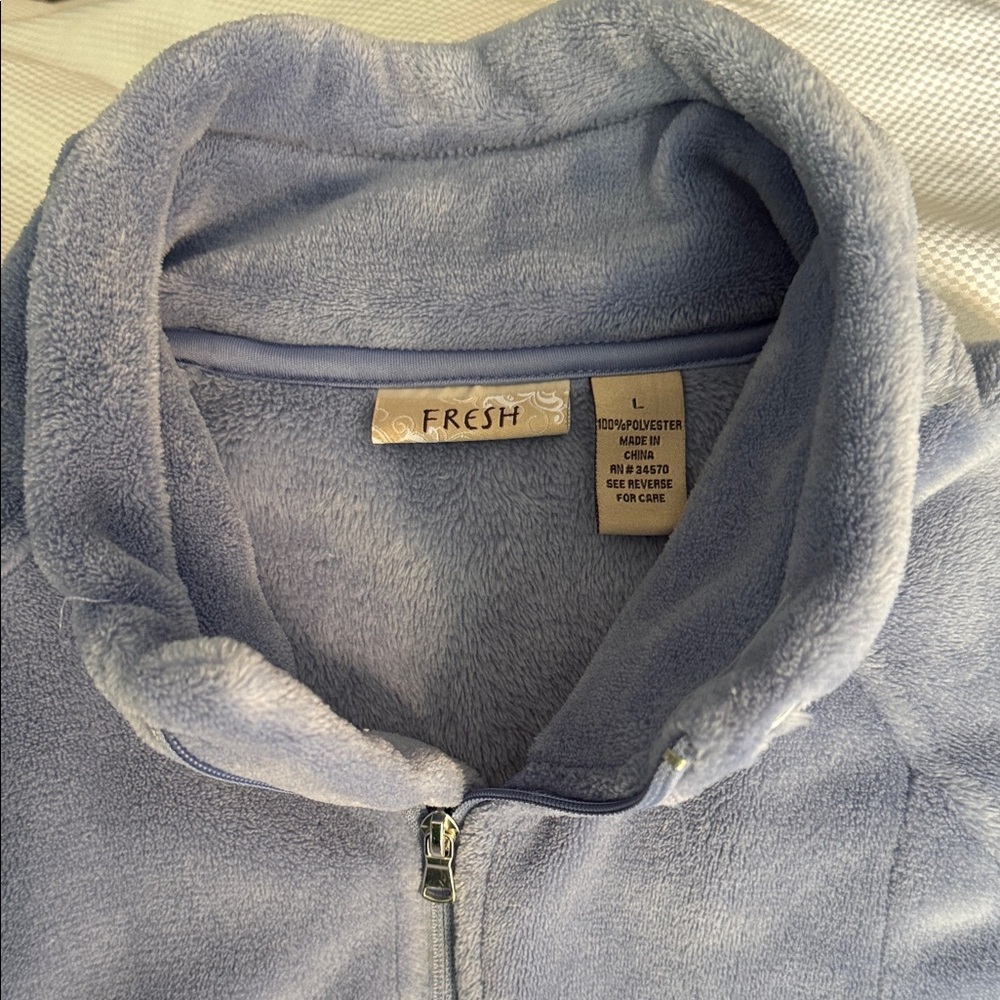 Fresh - Soft Light Blue Zip-Up Jacket - Large - Picture 2 of 5